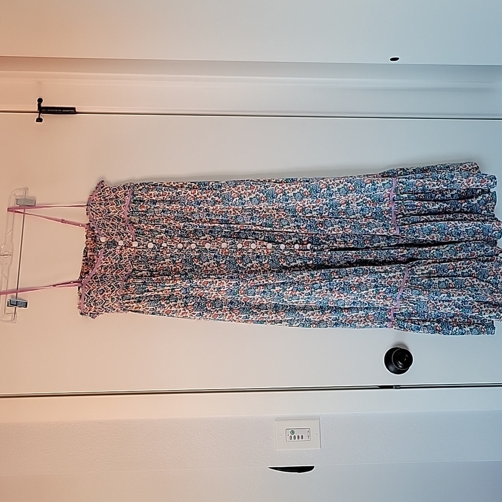 Free People, Midi, Strappy Dress, Floral/purple/blue/green